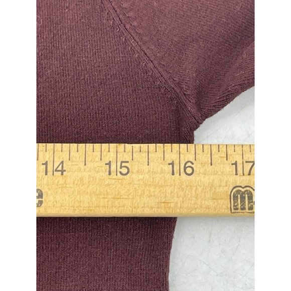 Intrama Italy Women's Burgundy Red Knit Long Sleeve Sweater Beaded Front Size M - Picture 8 of 10